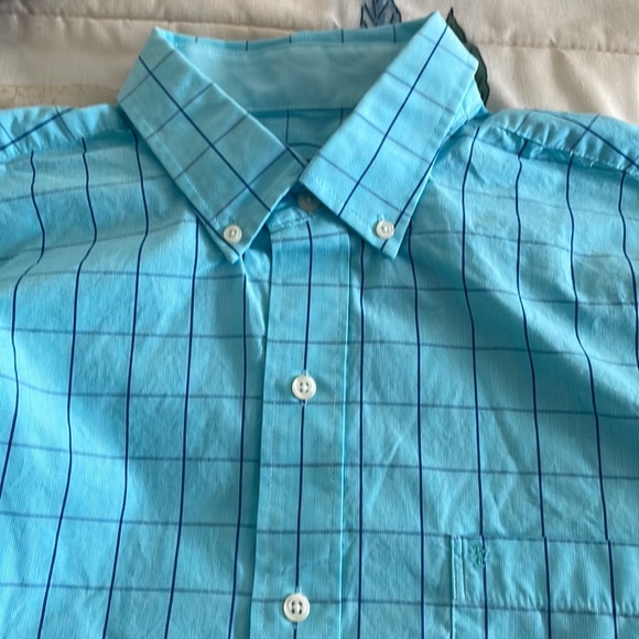 Izod aqua blue button down shirt size large - Picture 3 of 3